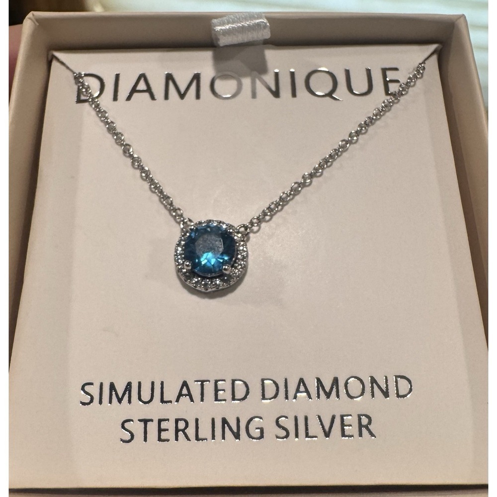 Diamonique Necklace- Simulated Diamond Sterling Silver